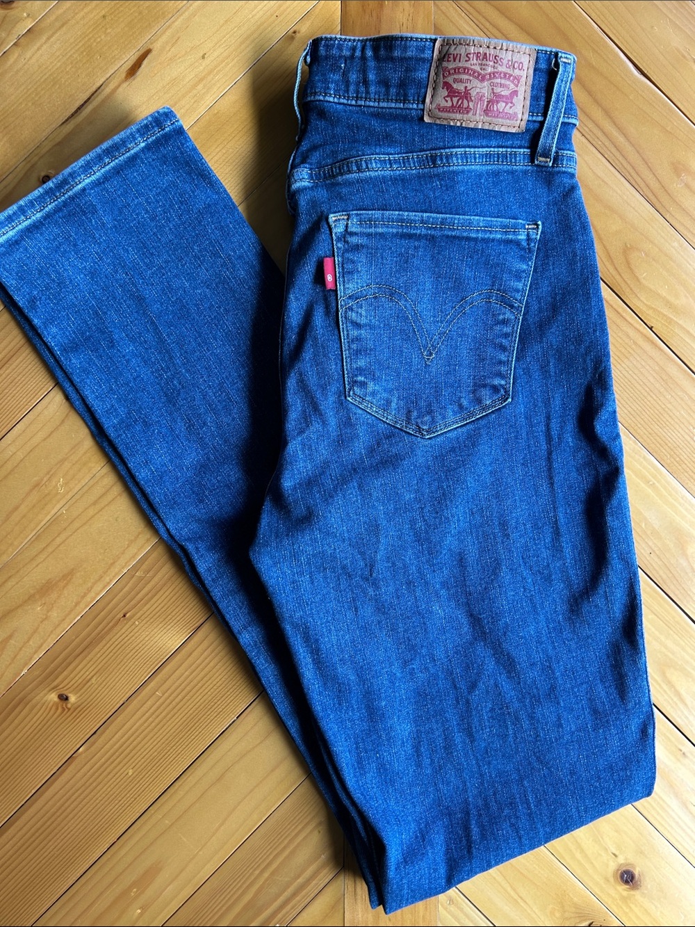 Levi's Women's Straight Leg Dark Blue Denim Jeans